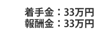 着手金30万円、報酬金30万円